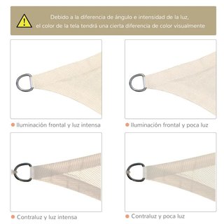 Toldo Vela Rectangular 4x6 Anti UV Color Crema