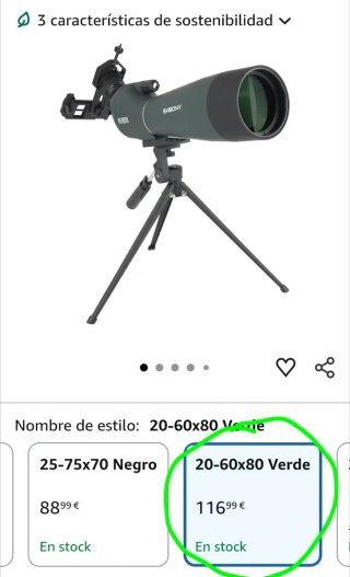 Telescopio SVBONY con trípode y funda