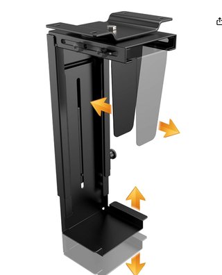Soporte Torre PC Bajo Mesa Negro