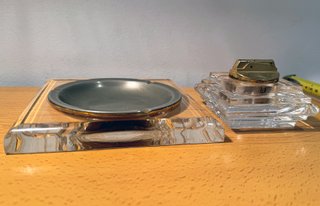 Cenicero Vintage Cristal y Metal Años 70