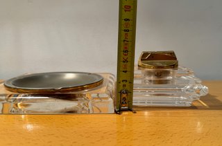 Cenicero Vintage Cristal y Metal Años 70