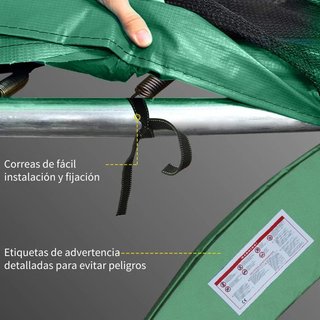 Protector Cama Elástica Ø244 Acolchado Verde