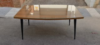 Mesa camilla rectangular cristal y madera