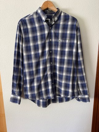 Camisa Lacoste Cuadros Azul y Blanco