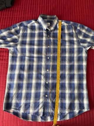 Camisa Lacoste Cuadros Azul y Blanco