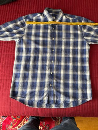 Camisa Lacoste Cuadros Azul y Blanco