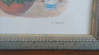 Cuadro F. Neri Jardín Mediterráneo 78x58 cm