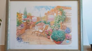 Cuadro F. Neri Jardín Mediterráneo 78x58 cm