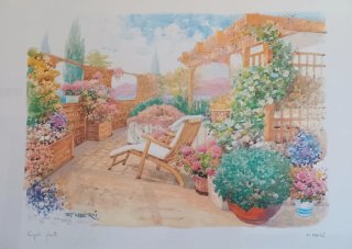 Cuadro F. Neri Jardín Mediterráneo 78x58 cm