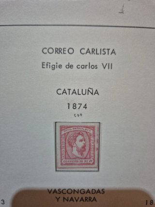 Sello Correos Carlosta Cataluña 1874
