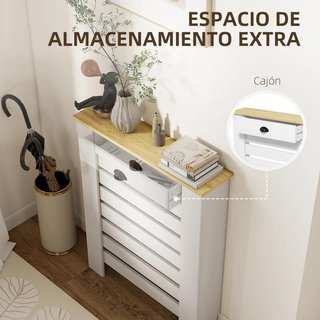 Cubre Radiador MDF con Cajón Blanco Moderno 78cm