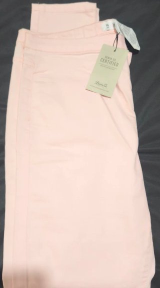 Pantalones pitillo marrones y rosas. Talla 48 y 42