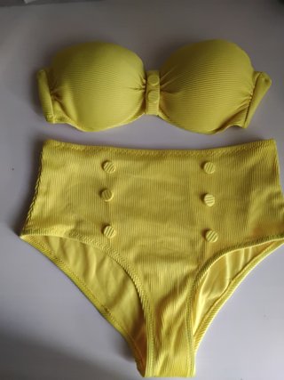 Bikini amarillo de talle alto