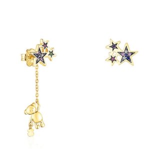 Pendientes Tous Plata Baño Oro Estrellas Osito