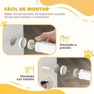Puerta Seguridad Mascotas Extensible Blanca 76-107