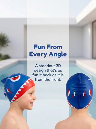 Gorro natación tiburón niños 3-10 años