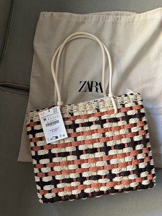 Bolso Zara Mini Shopper Trenzado Nuevo