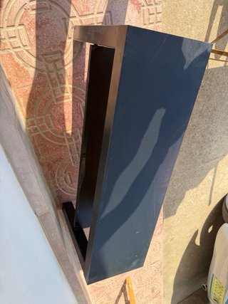 Mueble TV negro metal y madera