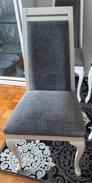 6 Sillas Comedor Blancas y Grises