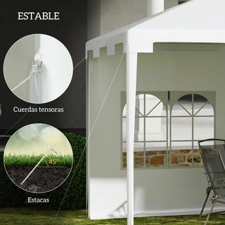 Cenador Jardín 3x4 Desmontable Blanco Anti UV