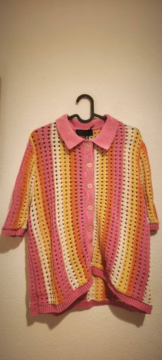 Chaqueta Zara rayas crochet