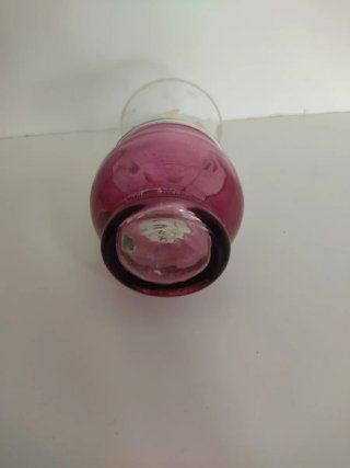 Par Jarras Cristal Soplado Antiguas Morado dorado