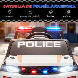 Coche Eléctrico Policía Infantil Mando 2 Motores