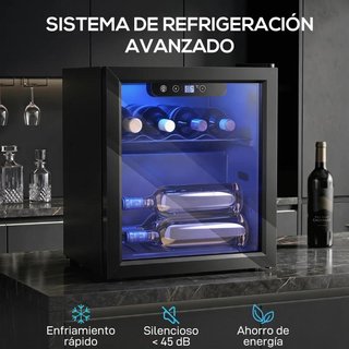 Vinoteca 12 Botellas 36L LED Temperatura Ajustable