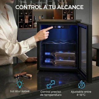 Vinoteca 12 Botellas 36L LED Temperatura Ajustable
