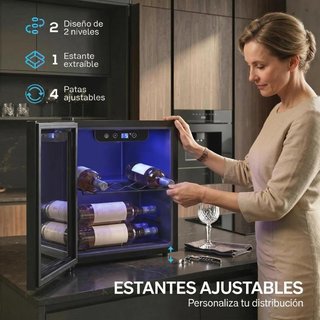 Vinoteca 12 Botellas 36L LED Temperatura Ajustable