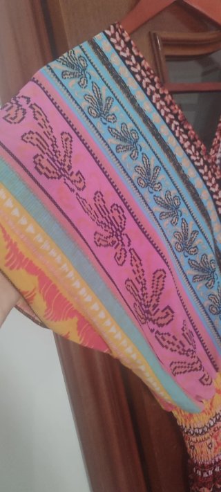 Vestido largo estampado multicolor talla única