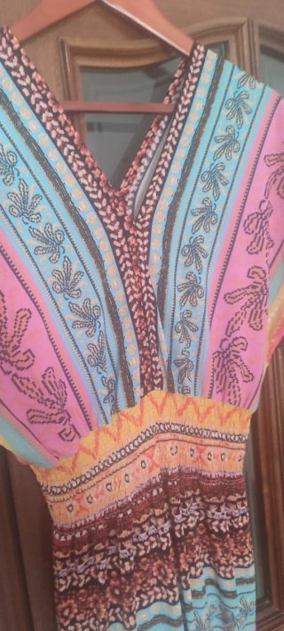 Vestido largo estampado multicolor talla única