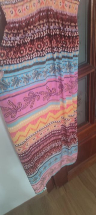 Vestido largo estampado multicolor talla única