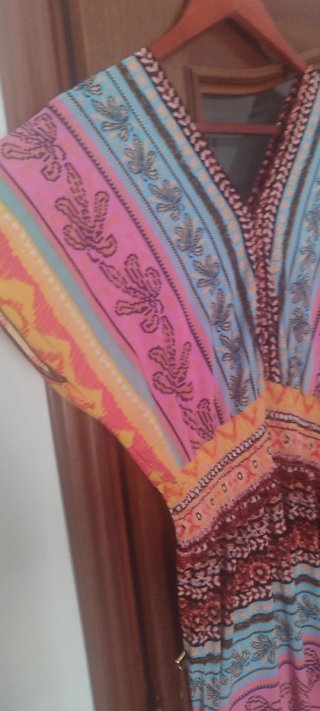 Vestido largo estampado multicolor talla única