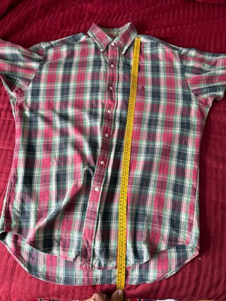 Camisa Lacoste cuadros verde y rojo