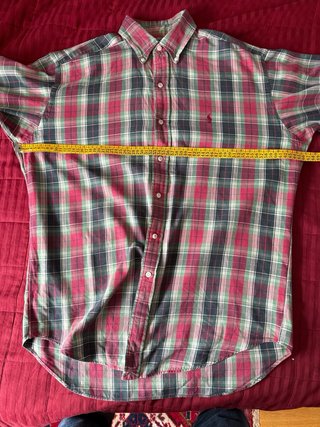 Camisa Lacoste cuadros verde y rojo