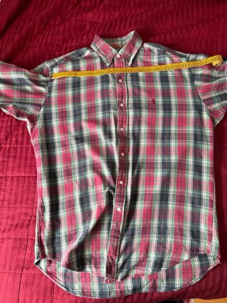 Camisa Lacoste cuadros verde y rojo