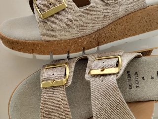 Ciabatte 39 donna estive beige e oro