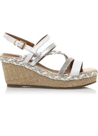 Sandalias cuña Mariamare blancas y doradas
