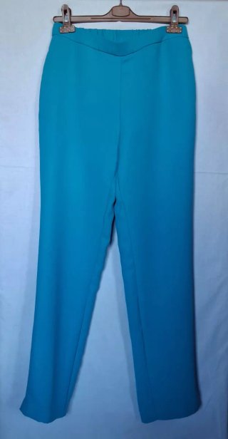 Pantaloni donna gamba larga teal