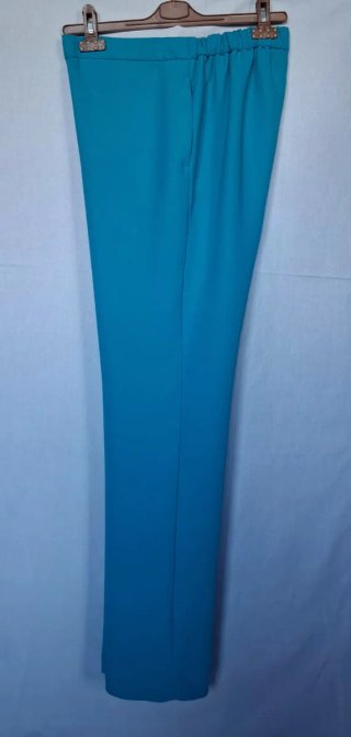 Pantaloni donna gamba larga teal