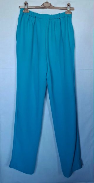 Pantaloni donna gamba larga teal