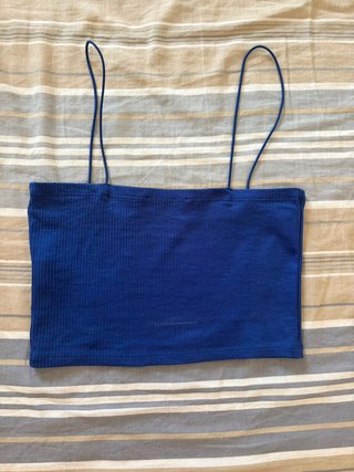 Crop top azul eléctrico tirantes