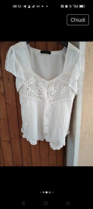 Camicia Twin Set bianca stile bohémien
