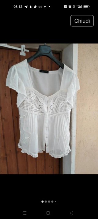 Camicia Twin Set bianca stile bohémien
