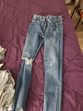 Pantalones vaqueros Pull&Bear negros rotos