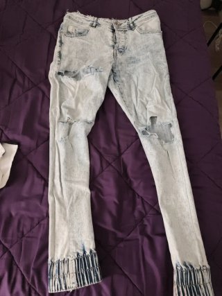 Pantalones vaqueros Pull&Bear negros rotos