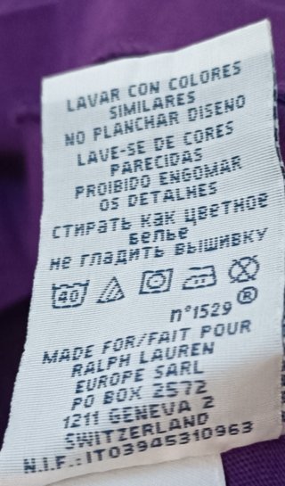Camiseta Polo Ralph Lauren Morada Talla M