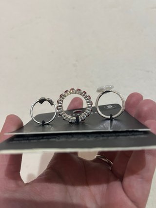 Lote 3 Anillos Talla S New Yorker Plateados Rosa