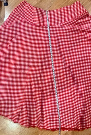 Falda cuadros vichy pinup roja y blanca